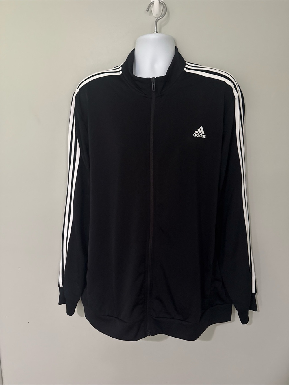 Adidas Classic Three Stripe Mens Black Track Jacket - 2XL